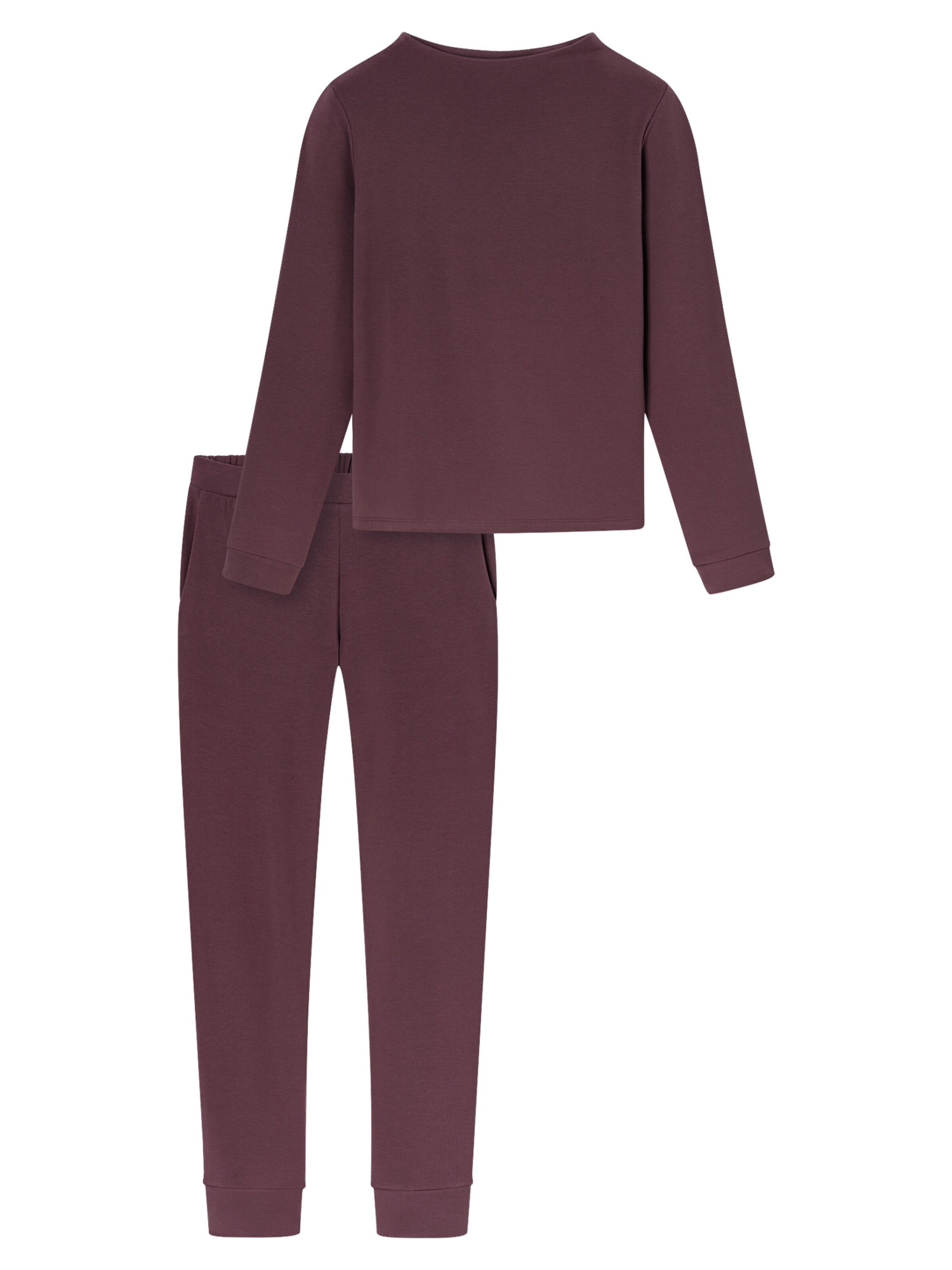 SCHIESSER Pyjama 'Selected Premium Warming' in Bruin: voorkant