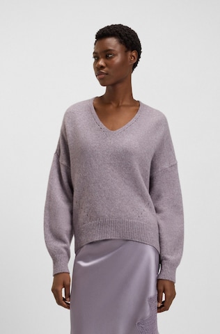 BOSS Orange Sweater in Purple: front