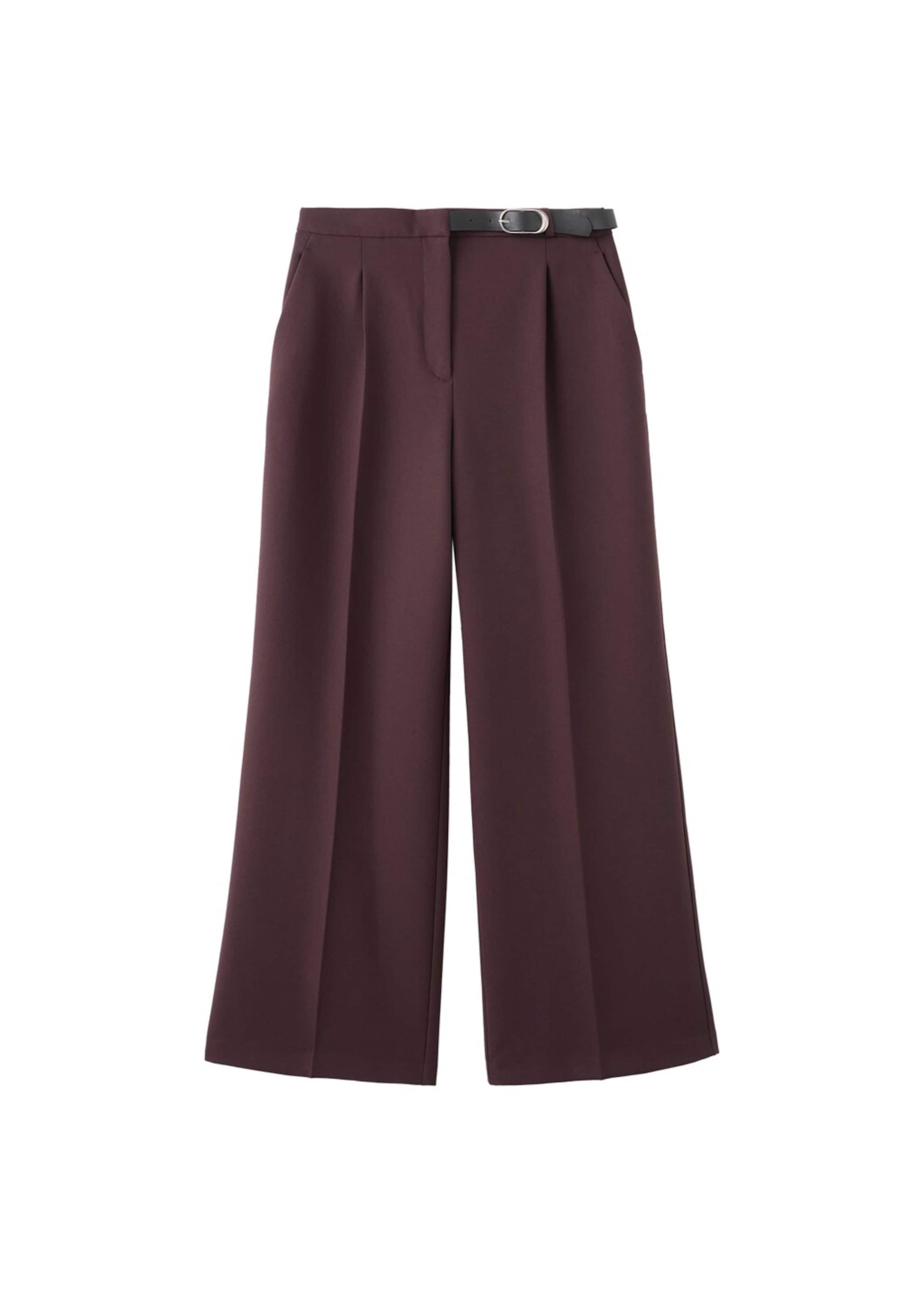 MANGO Wide leg Pleat-Front Pants 'Cinta' in Red: front