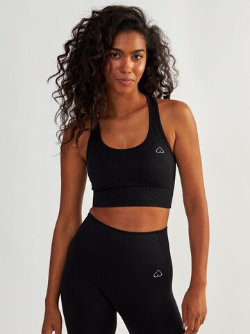 BeShaped Bralette Sports Bra 'Femme Force' in Black: front