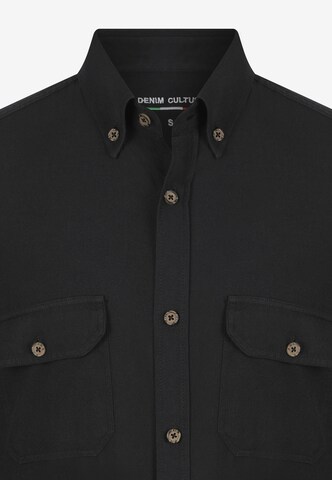 DENIM CULTURE Regular fit Button Up Shirt 'Darell' in Black