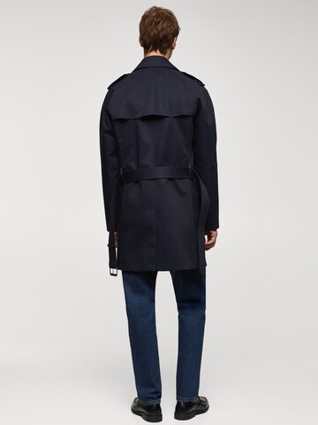 MANGO MAN Between-Seasons Coat in Blue