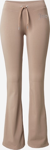 Juicy CoutureFlared/zvonoliki kroj Hlače 'APOLLO DIAMANTE' - siva boja: prednji dio