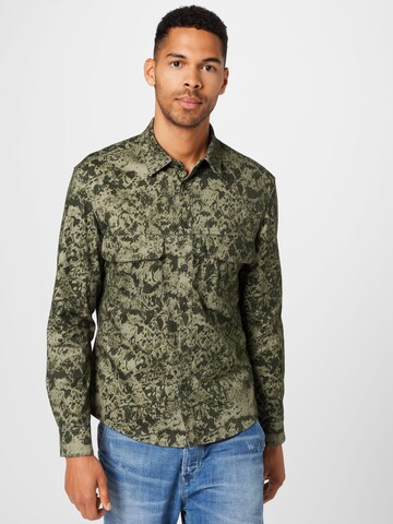 DRYKORN Slim fit Button Up Shirt 'SELED' in Green: front