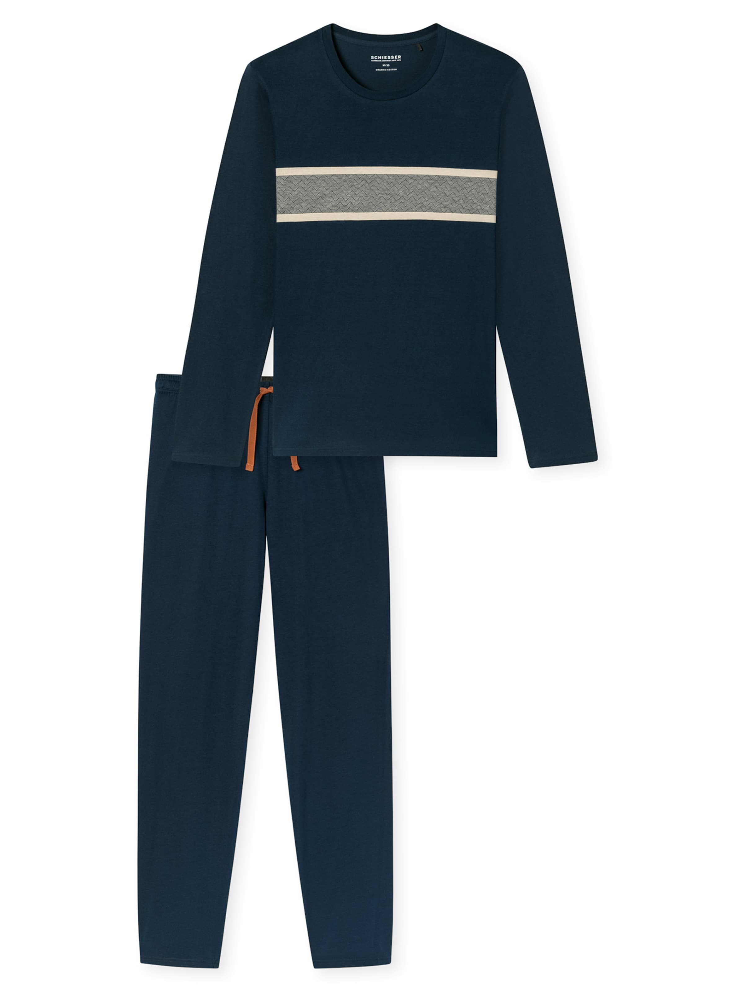 SCHIESSER Pyjama lang 'Casual Nightwear' in Blauw: voorkant