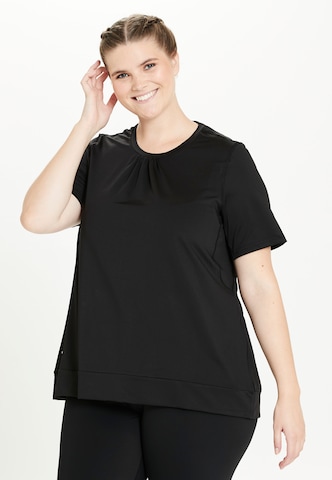 Q by Endurance Performance Shirt 'Hella' in Black: front