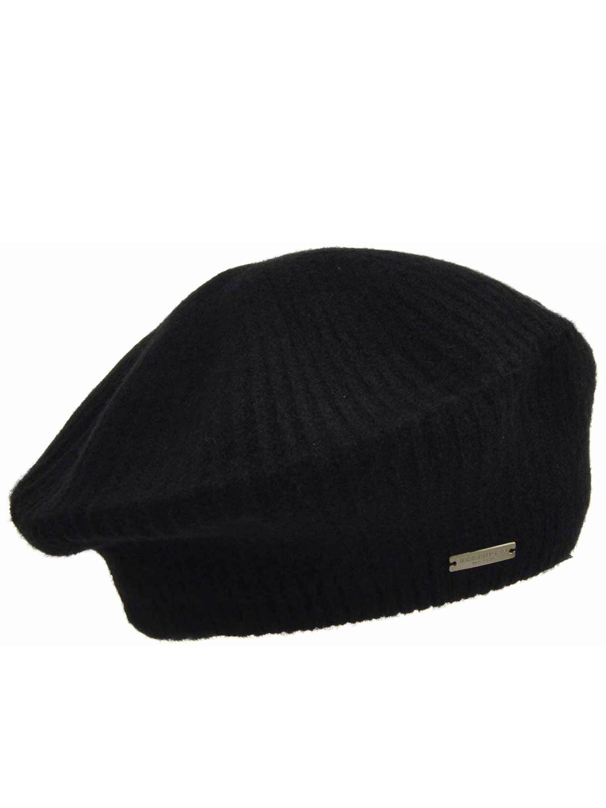 Seeberger Beanie 'Mütze' in Black: front