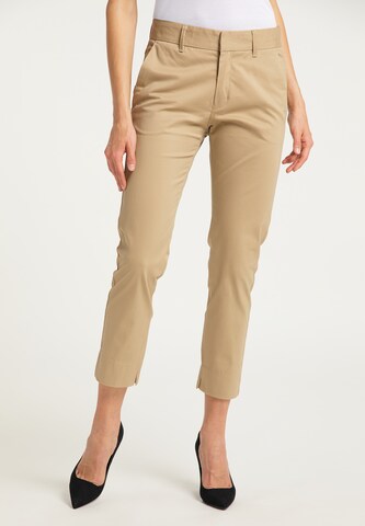 DreiMaster Klassik Slimfit Broek in Beige: voorkant