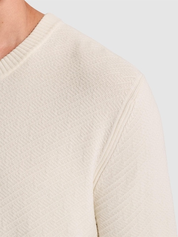 CAST IRON - Jersey 'Pullover with allover texture and ribbed trims' en beige