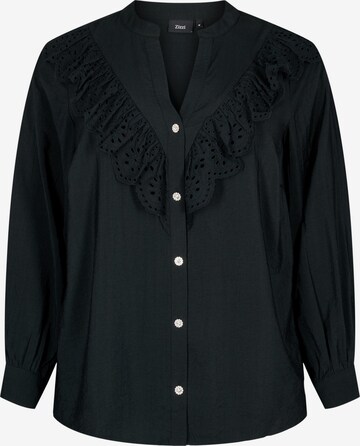 Zizzi Blouse 'CLARA' in Zwart: voorkant