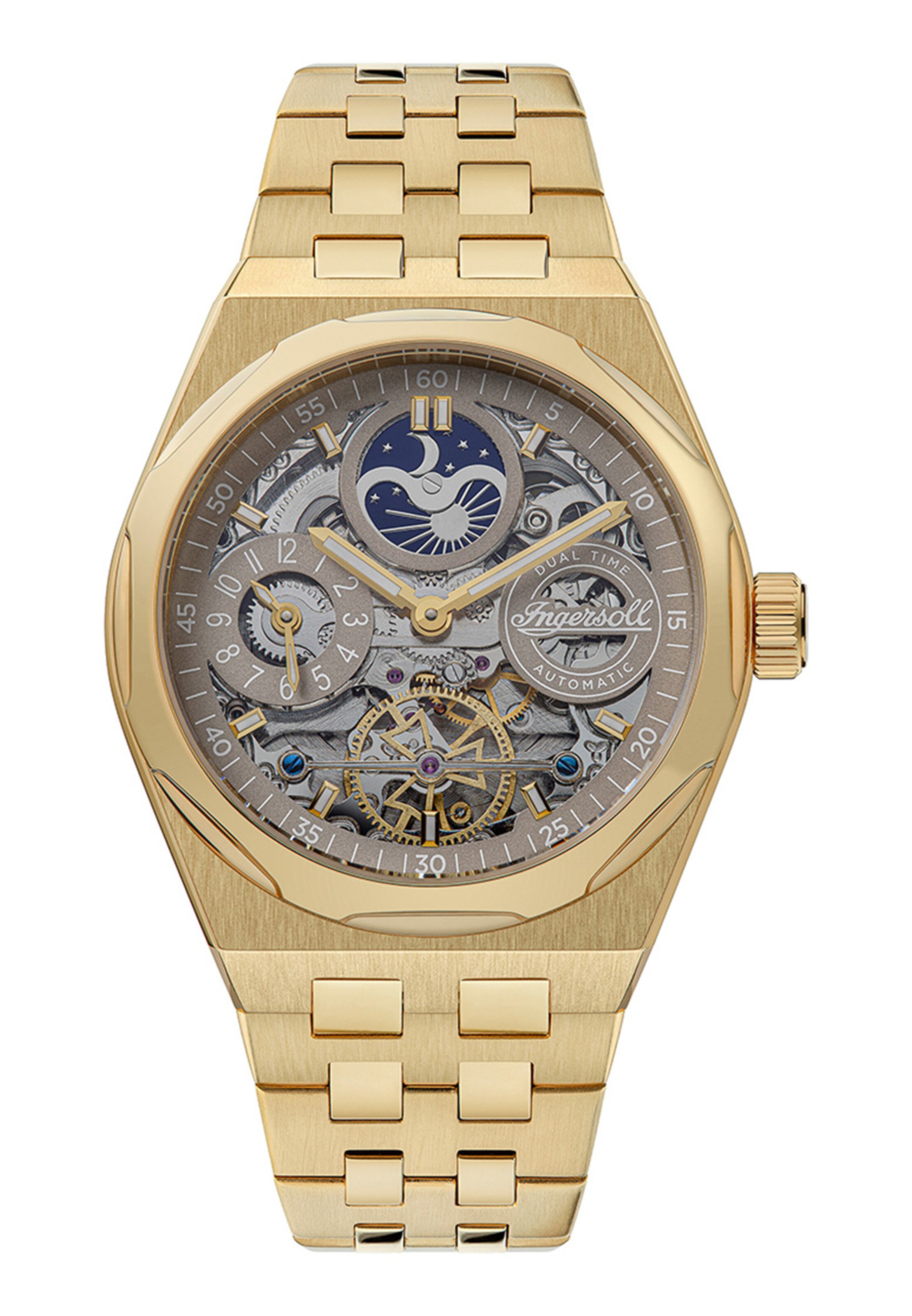 Montre à affichage analogique INGERSOLL en or : devant