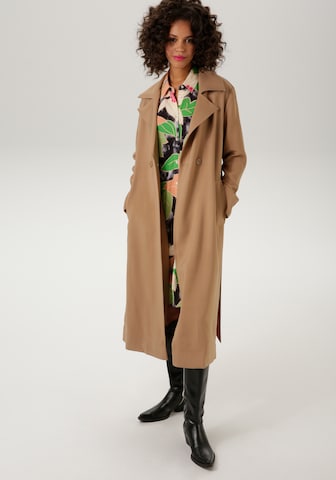 Aniston CASUAL Between-Seasons Coat in Beige: front