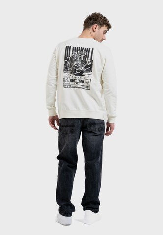 Oldskull Sweatshirt 'Asian Futurism Rider' in Weiß