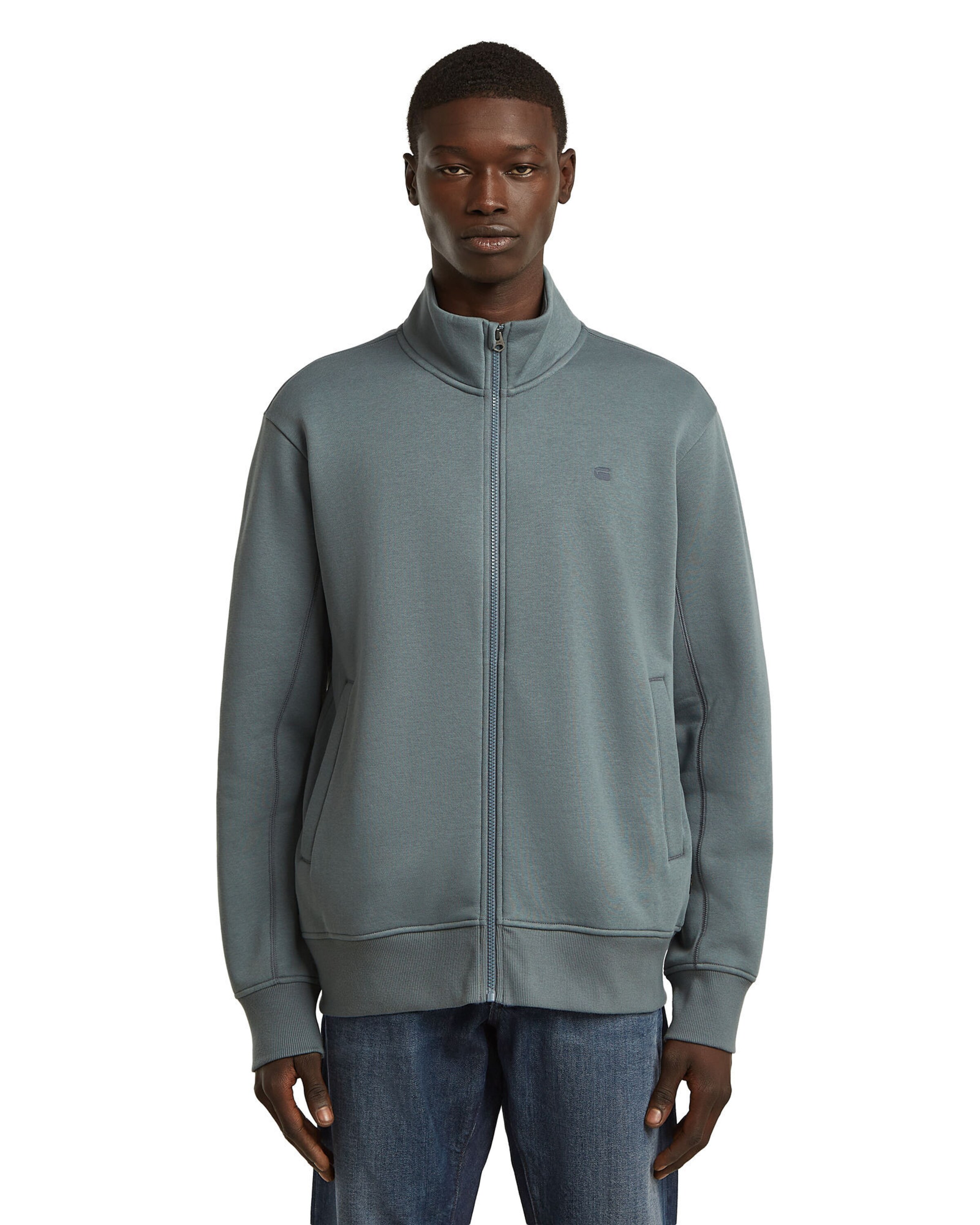 G-STAR Sweat jacket 'Track Jacket' in Grey: front