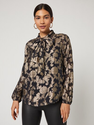 Guido Maria Kretschmer Collection Bluse 'Florentine' in gold / schwarz, Modelansicht