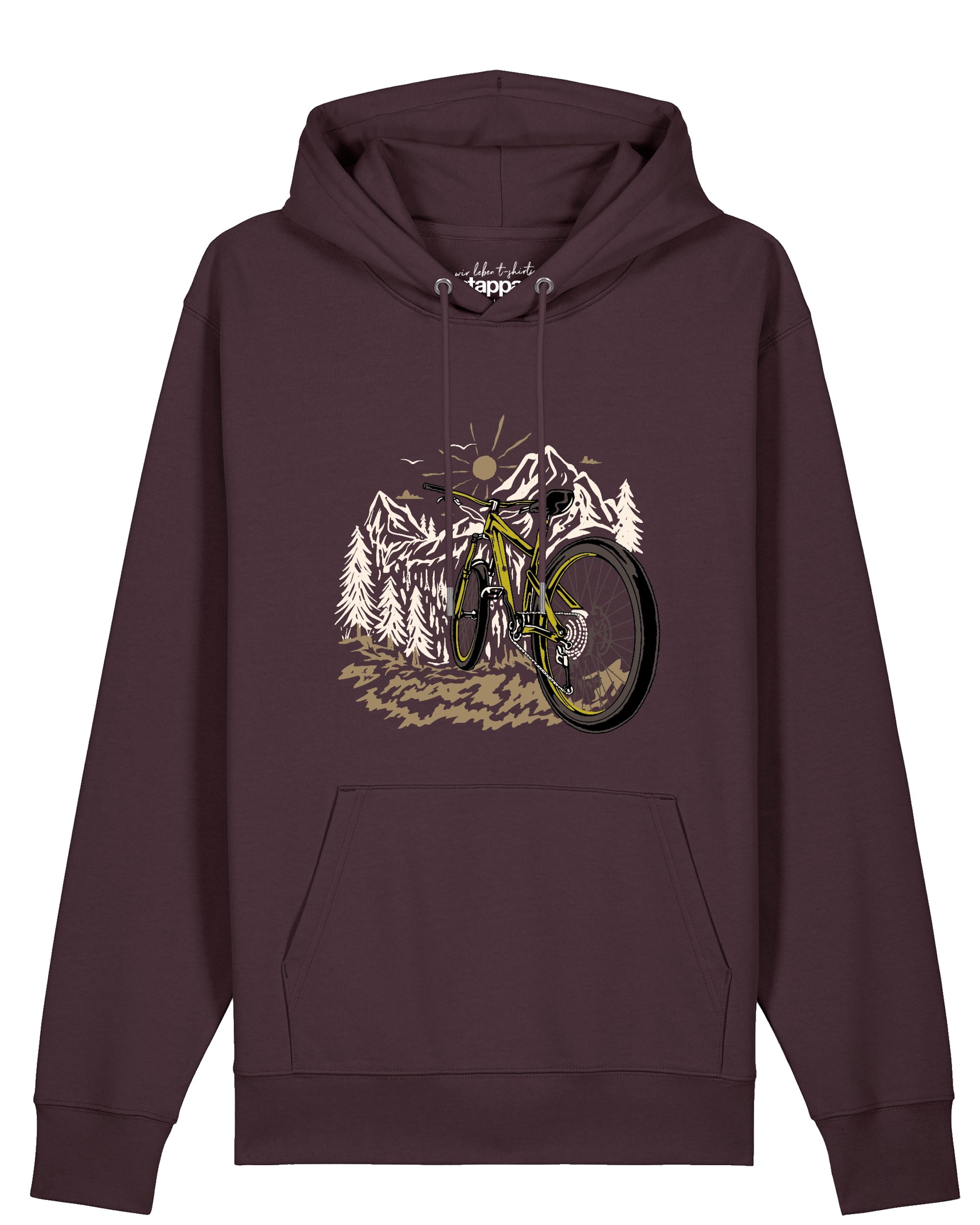Watapparel Sweatshirt 'Mountainbike und Berge' in Rood: voorkant