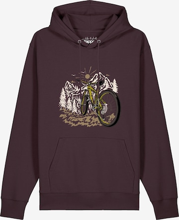 Sweat-shirt 'Mountainbike und Berge' Watapparel en rouge : devant