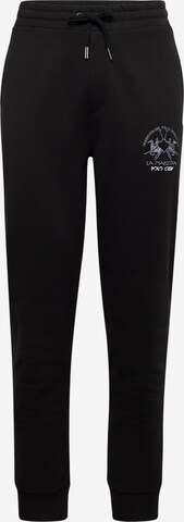 La Martina Tapered Broek in Zwart: voorkant