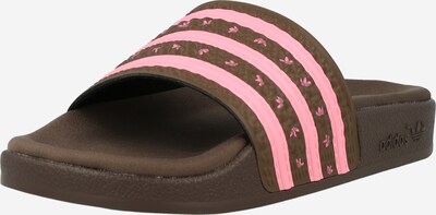 ADIDAS ORIGINALS Pantolette 'Adilette' in braun / rosa, Produktansicht