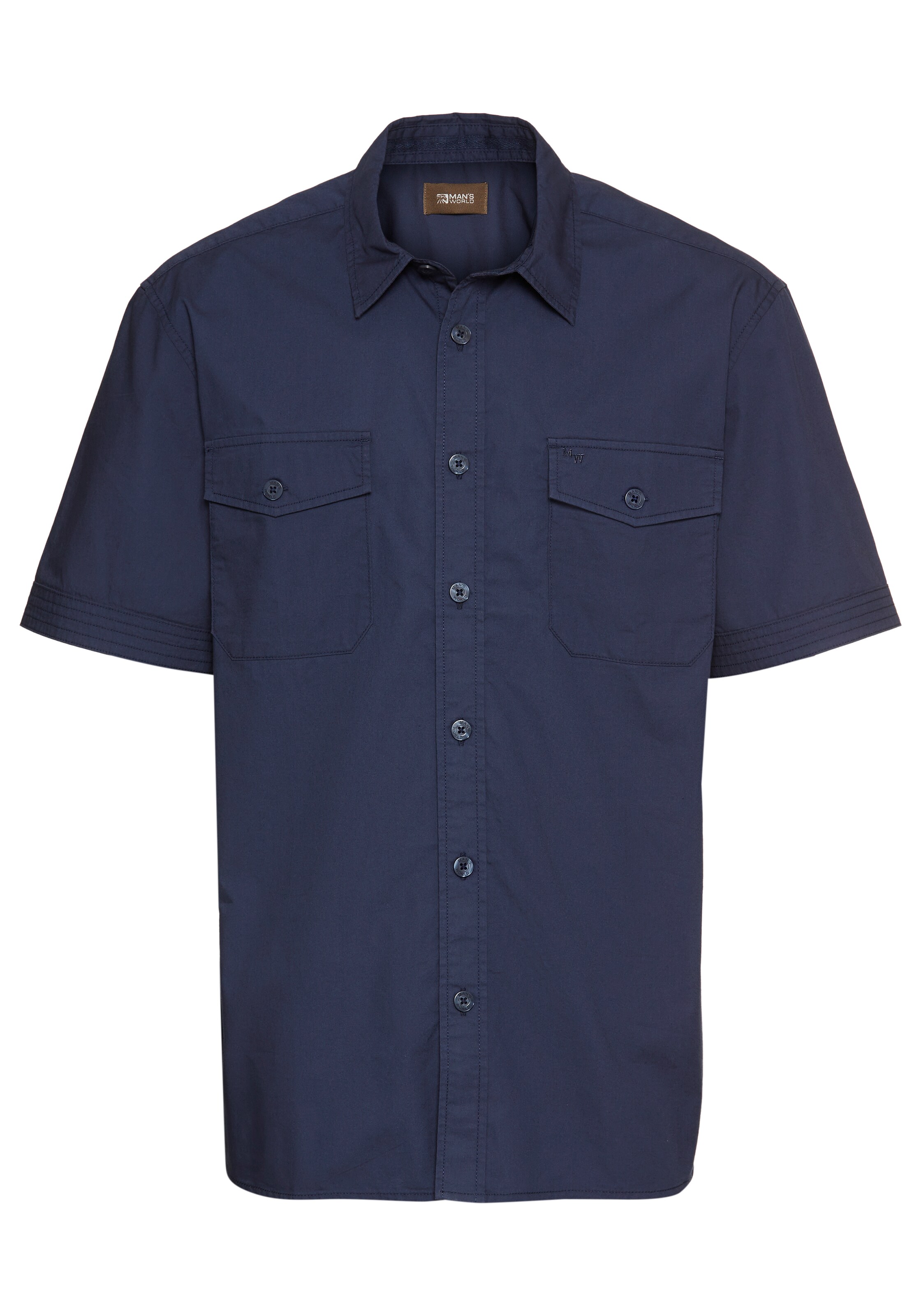 Man's World Button Up Shirt in Blue: front