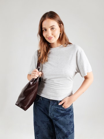 T-shirt WEEKDAY en gris : devant