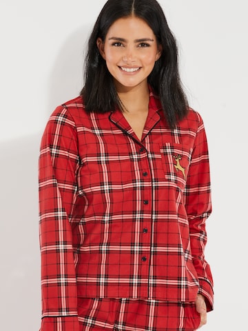 Threadbare Pyjama 'Snowflake' in Rood