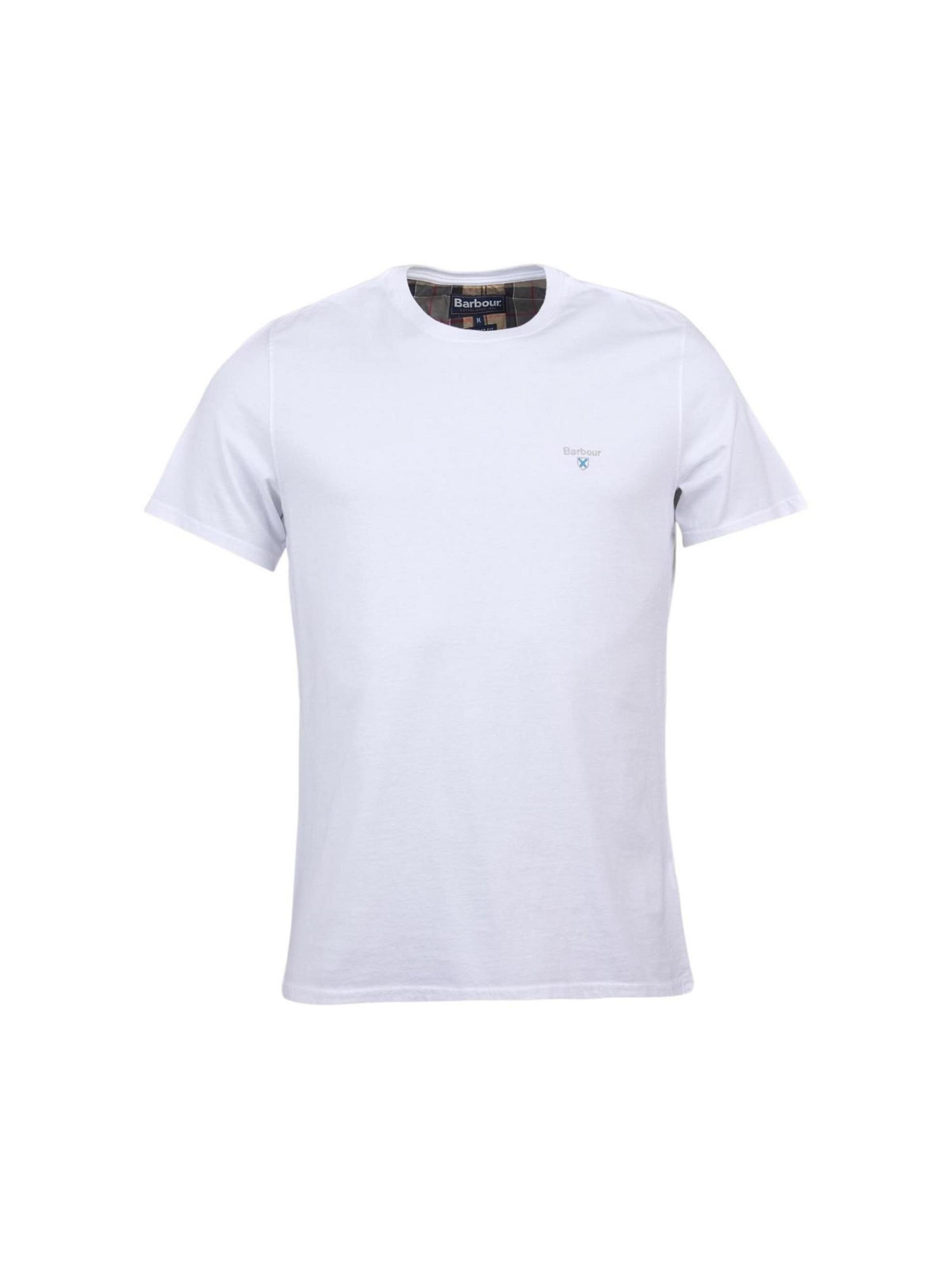 Maglietta 'TARTAN SPORTS TEE MTS0670' di Barbour in bianco: frontale