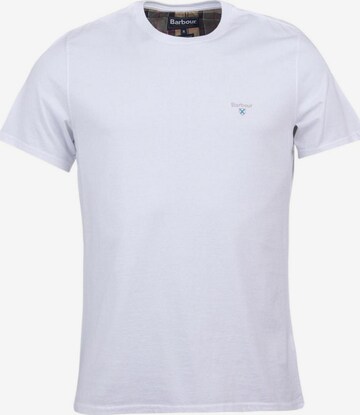 Maglietta 'TARTAN SPORTS TEE MTS0670' di Barbour in bianco: frontale