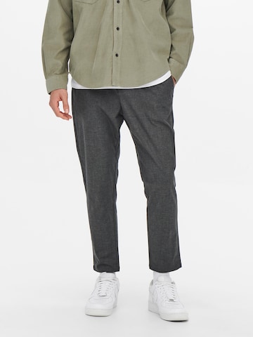 Only & Sons Tapered Broek 'Linus' in Zwart: voorkant