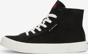 Tommy Jeans High-Top Sneakers in Black: front