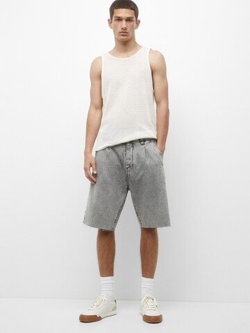 Pull&Bear Wide Leg Shorts in Grau