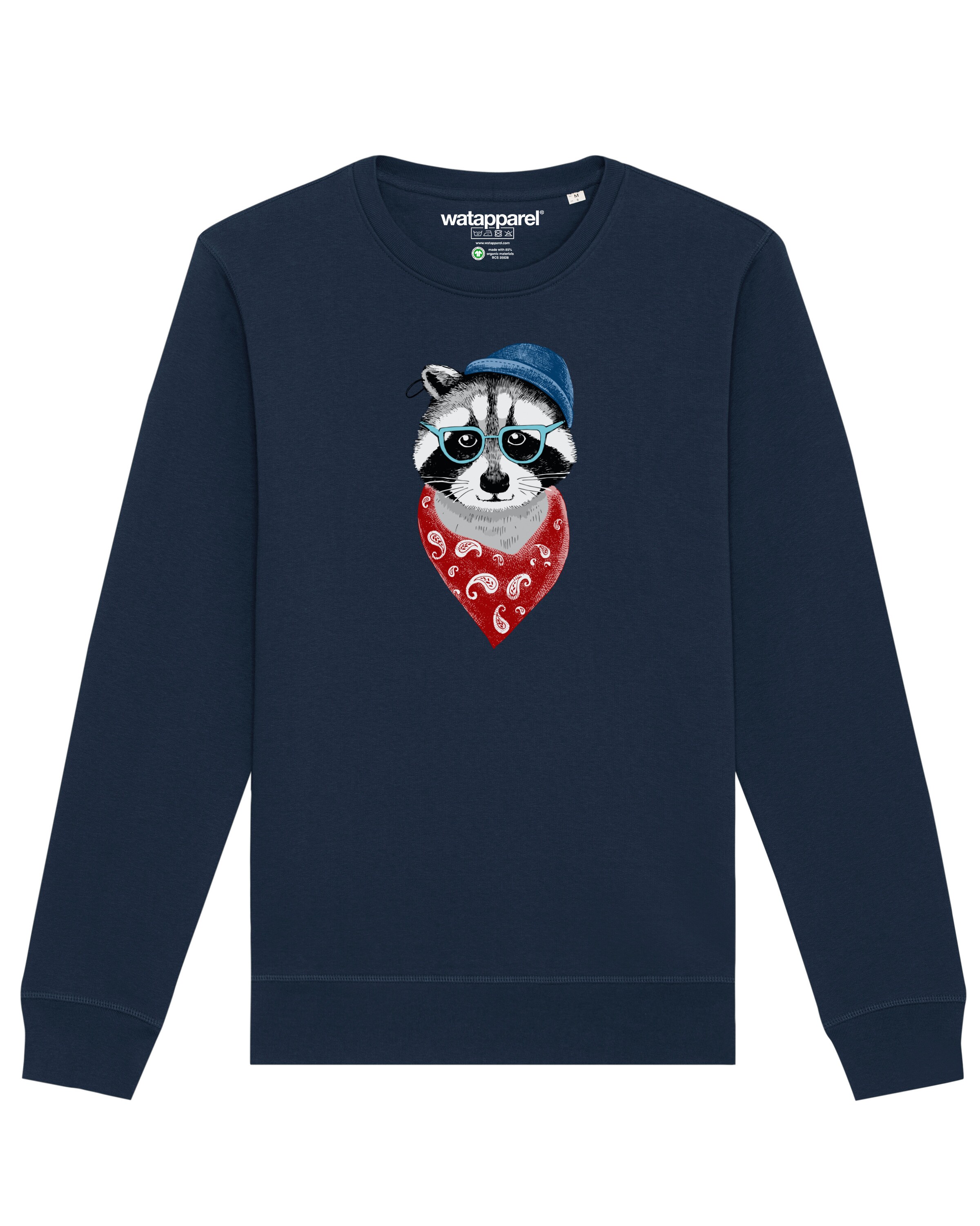 Sweat-shirt 'Waschbär' Watapparel en bleu : devant