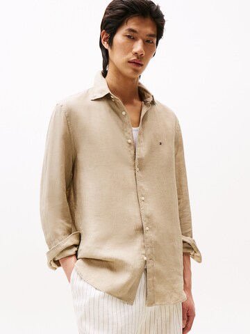 TOMMY HILFIGER Regular Fit Hemd in Beige: Vorderseite