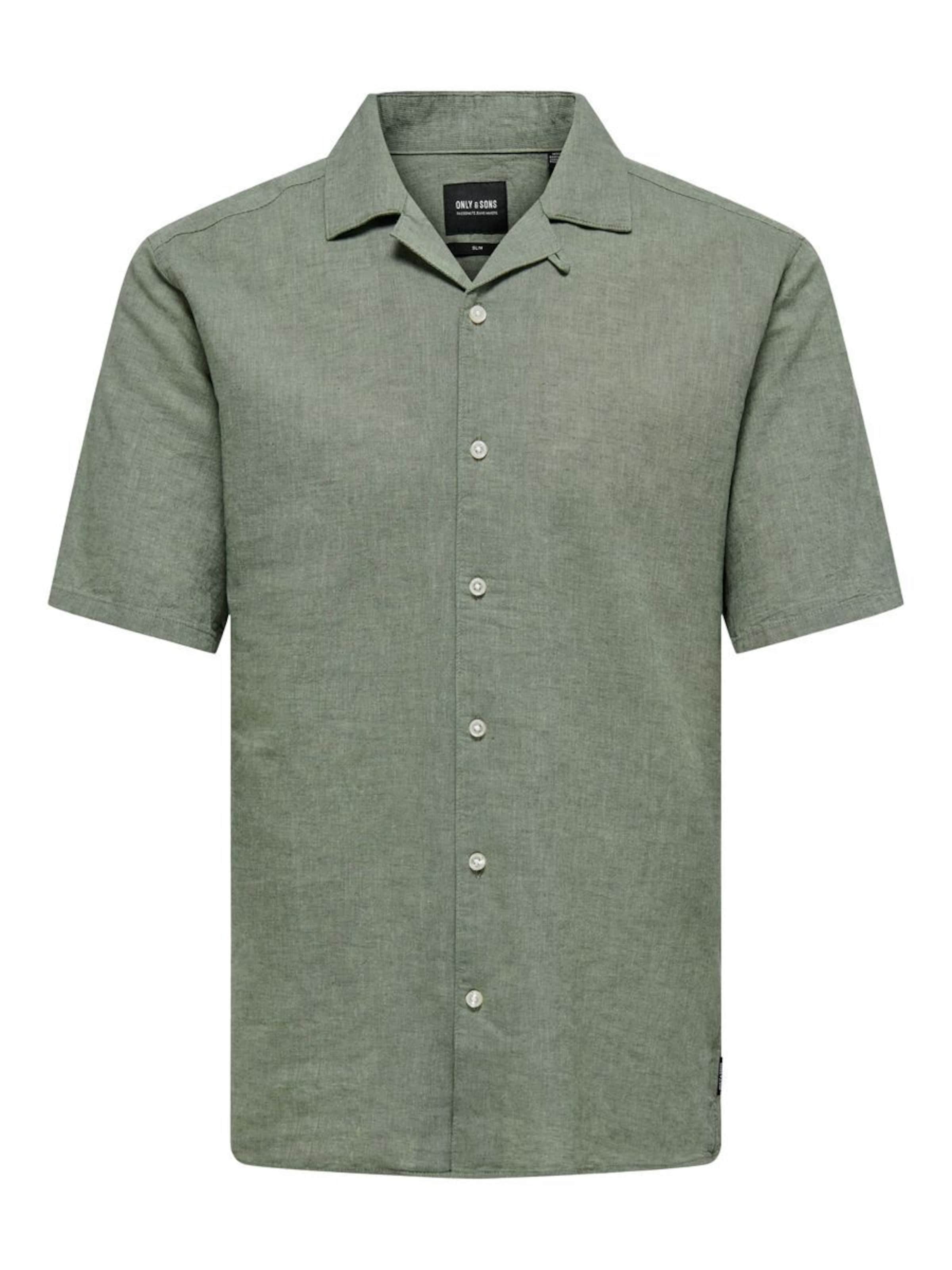Only & Sons Regular fit Button Up Shirt 'Caiden' in Green: front