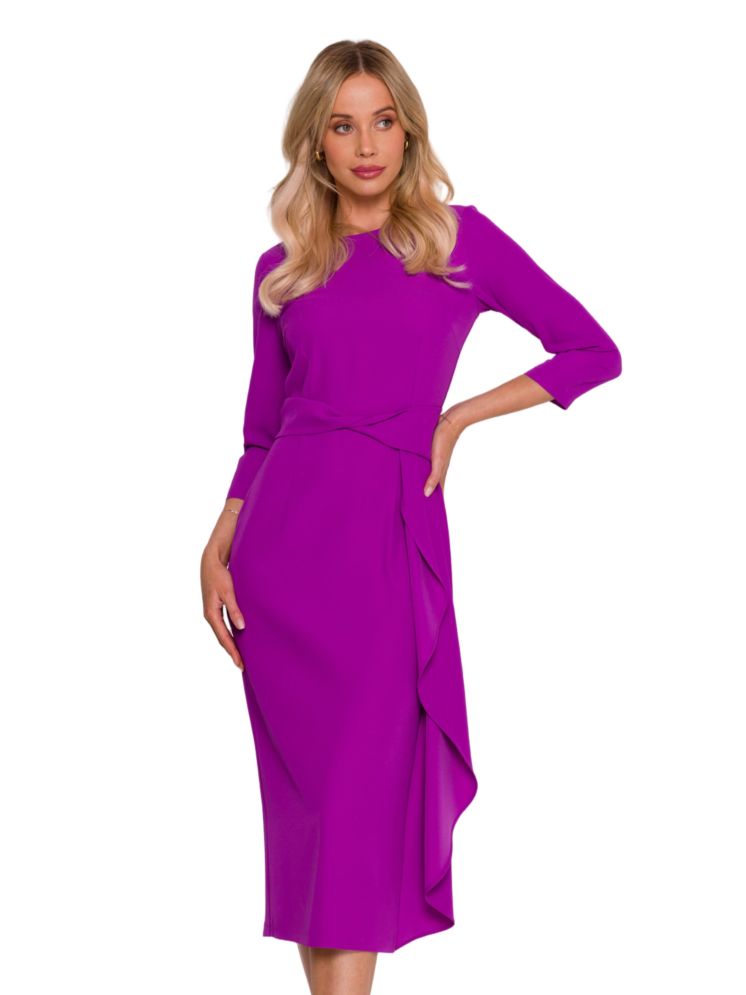 Stylove Sukienka 'Sukienka z falbaną' w kolorze fioletowy