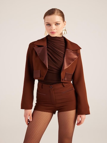 HOLLY LOLLY Slimfit Chino kalhoty – hnědá