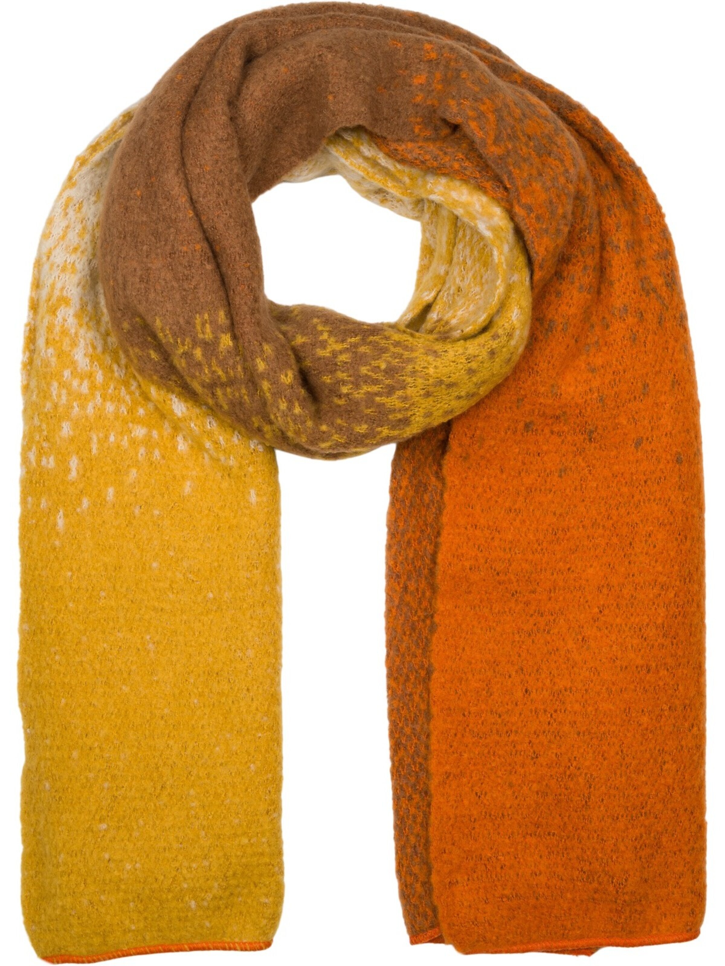 styleBREAKER Schal 'Web-Schal mit Pixel-Farbverlauf'‌‌‌‌‌‌‌‌ in Orange: Vorderseite