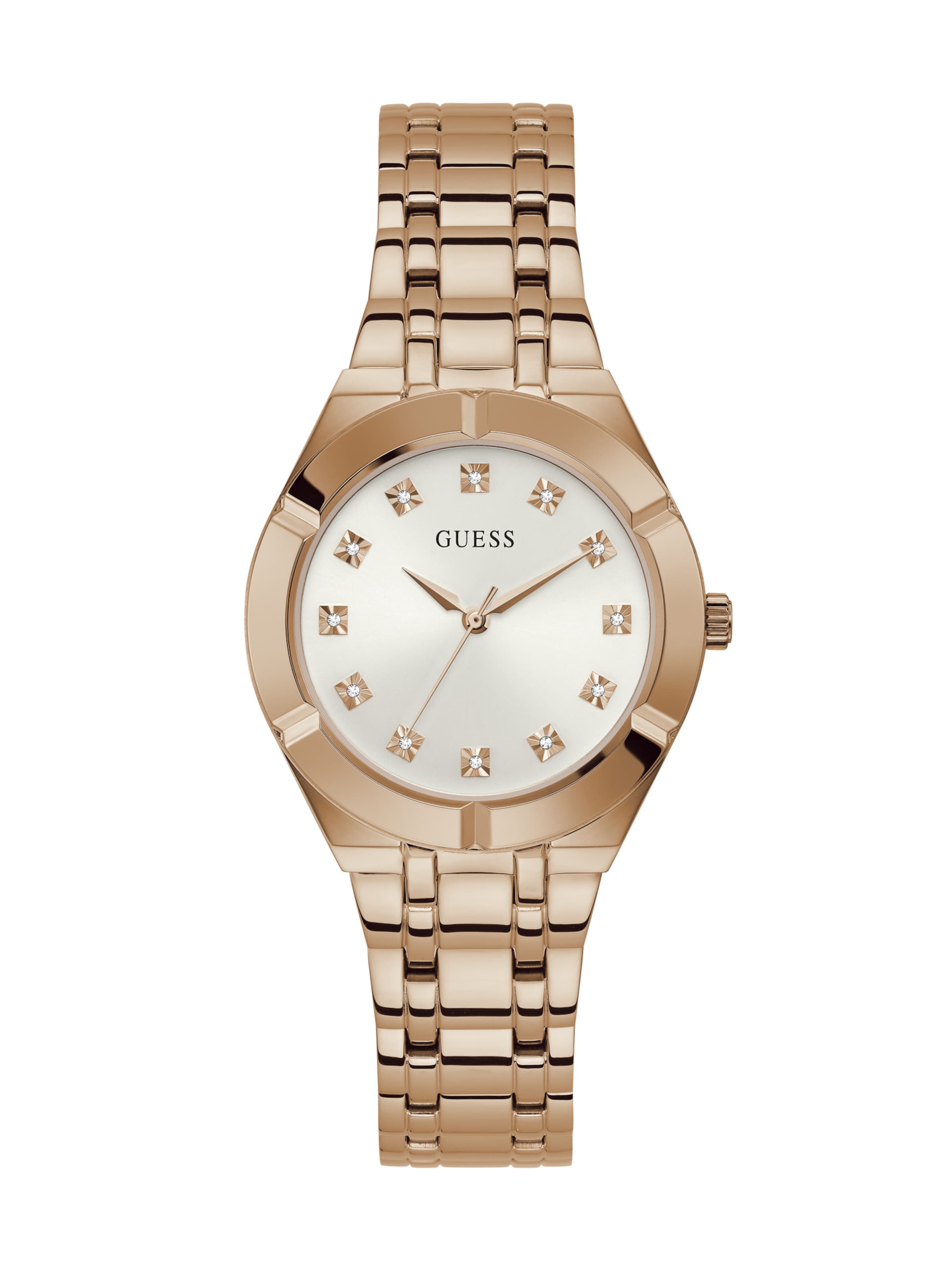 GUESS Analoog horloge CRYSTALLINE in Rose Goud ABOUT YOU