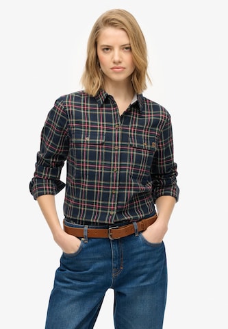 Superdry Blouse in Blauw: voorkant