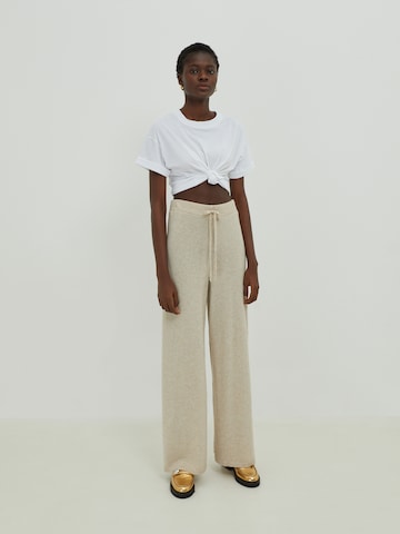 Wide leg Pantaloni 'Jimena' de la EDITED pe bej