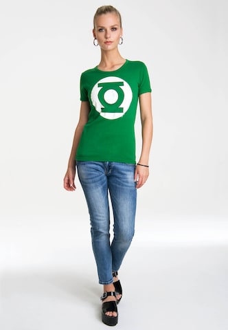LOGOSHIRT Shirt 'Green Lantern Logo' in Groen