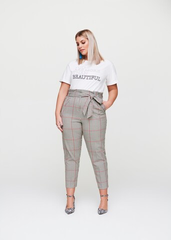 Rock Your Curves by Angelina K. Pleat-Front Pants in Grey