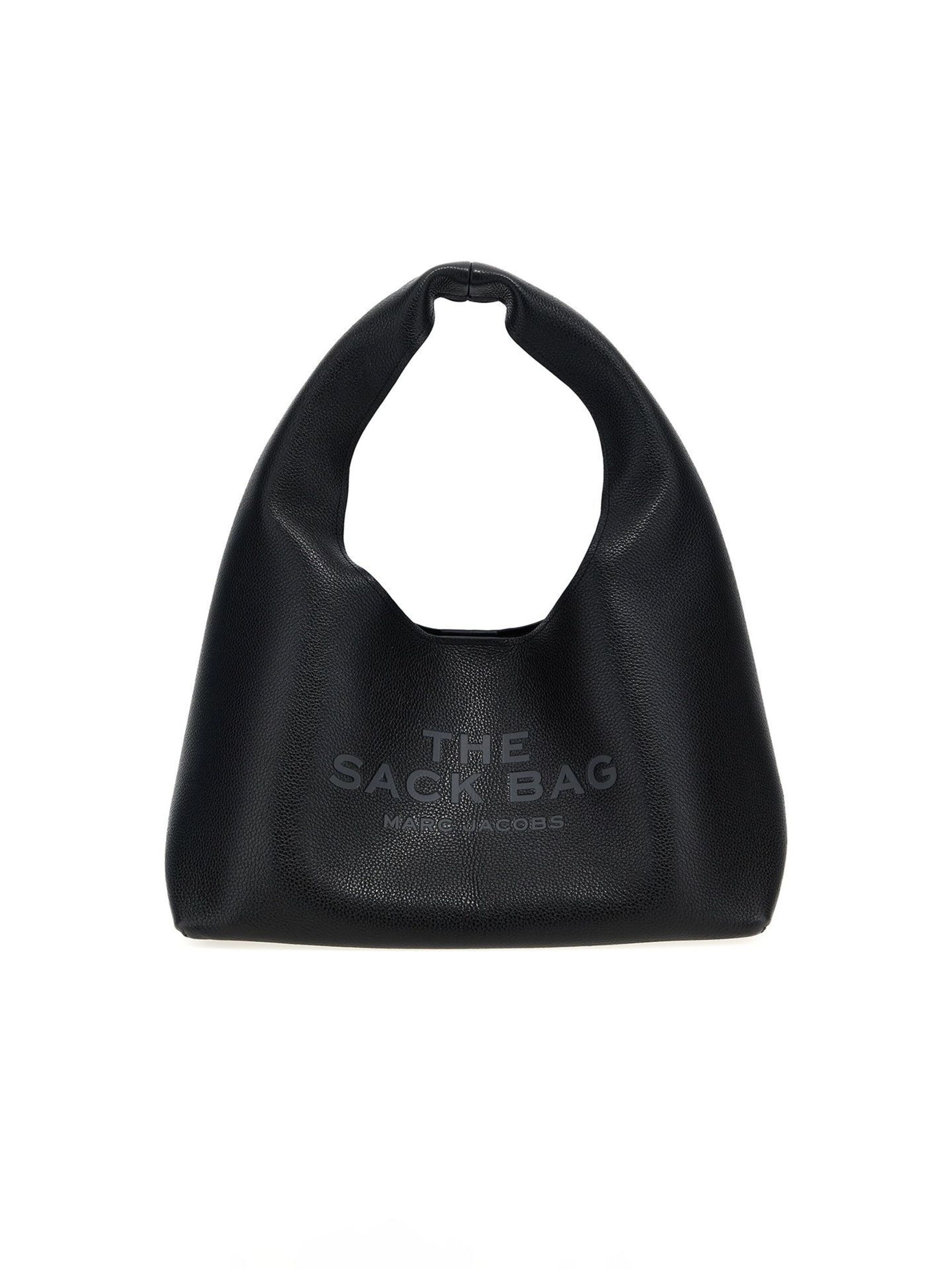 Marc Jacobs Schoudertas 'The Leather Sack Medium 38x23x21 cm' in Zwart: voorkant