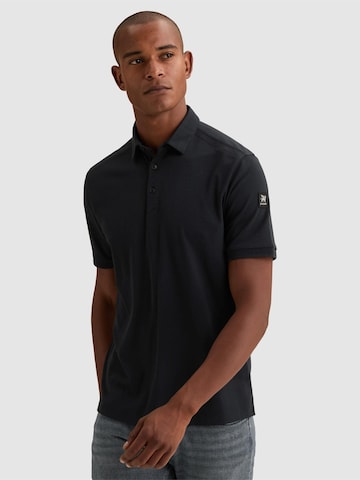 T-Shirt 'Polo shirt in interlock jersey with texture' VANGUARD en bleu : devant