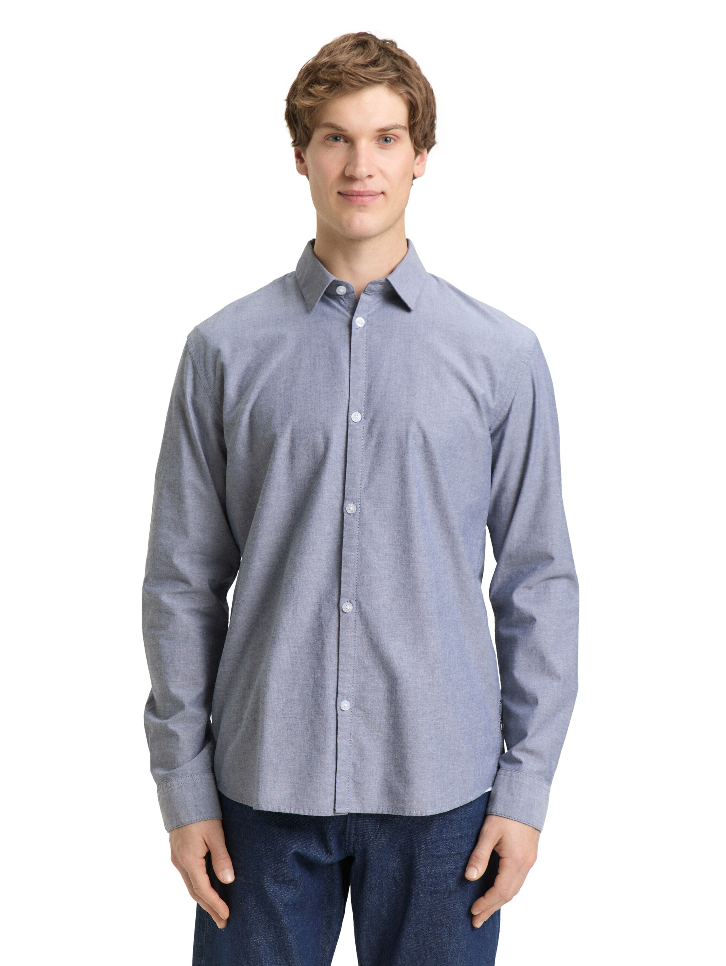 TOM TAILOR DENIM Regular fit Button Up Shirt in Blue: front