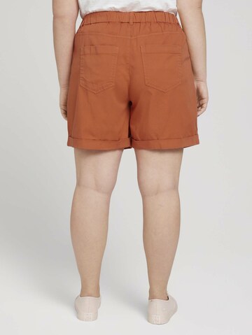 Tom Tailor Women + Loosefit Kalhoty – oranžová