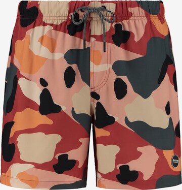 Shiwi Badshorts 'neo camo 4-way stretch' i brun: framsida