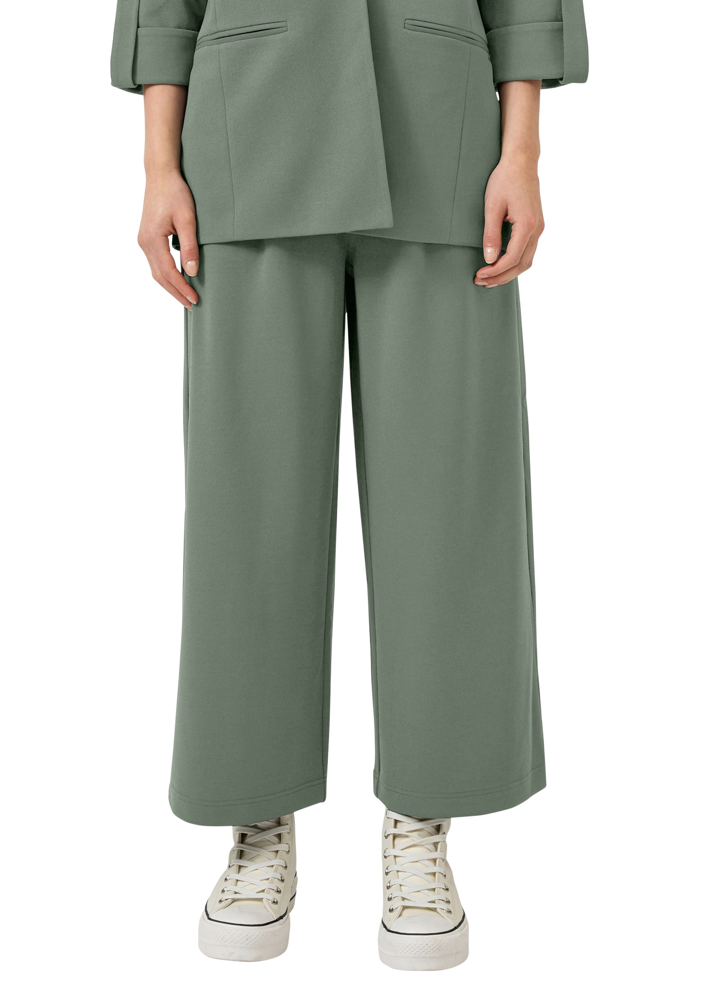 Wide Leg Pantalon à pince QS en vert : devant