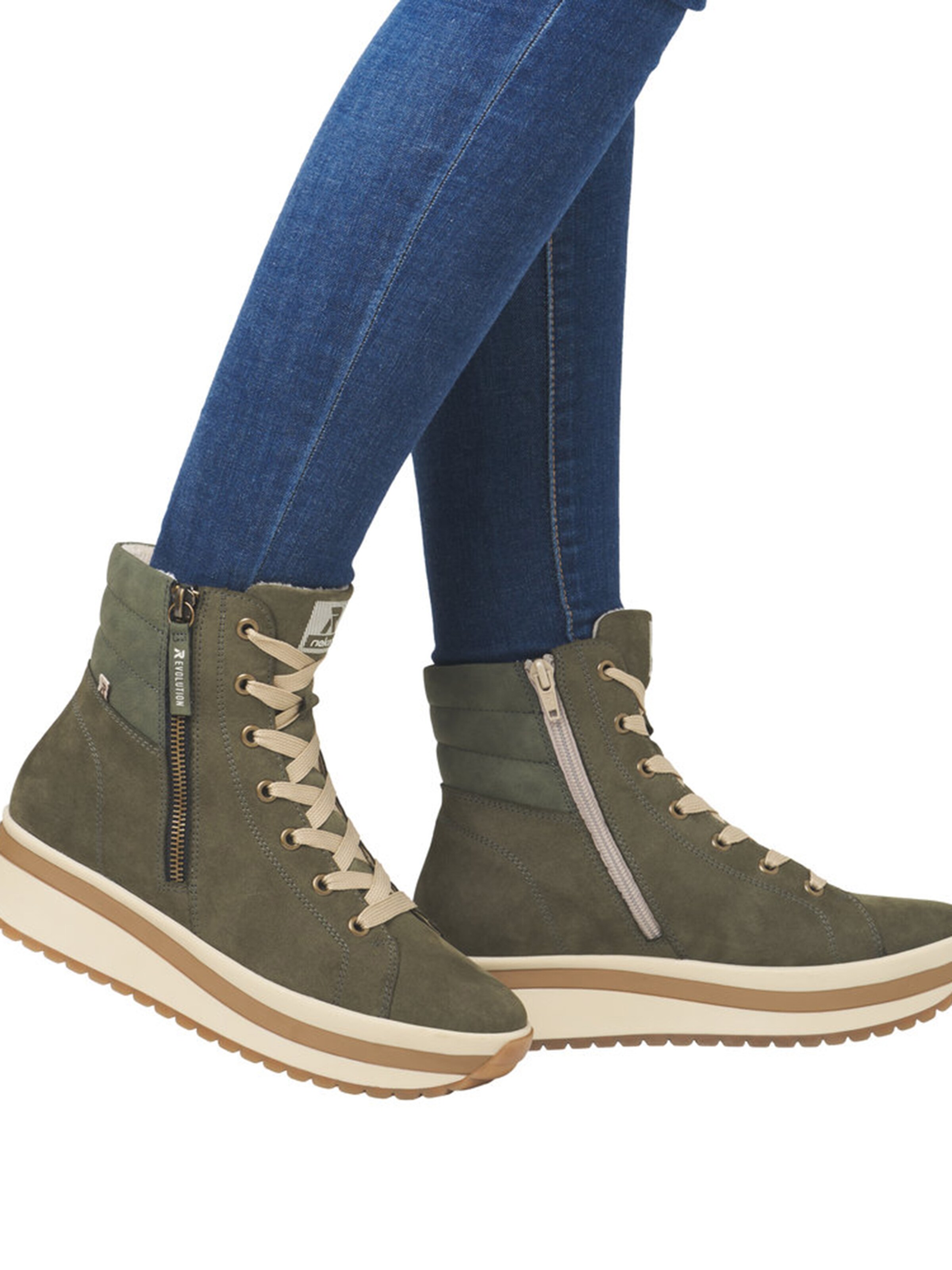 Rieker Sport Μποτάκι με κορδόνια σε πράσινο