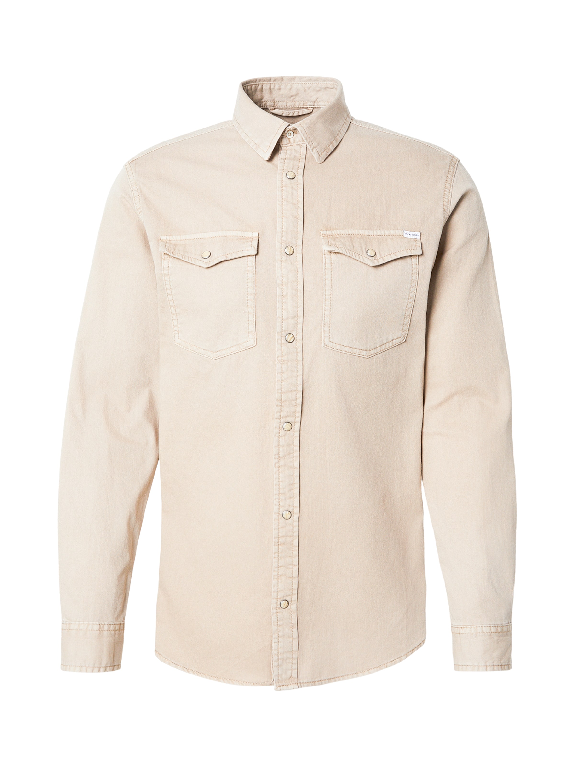 JACK & JONES Slim Fit Skjorte 'JWHSHERIDAN' i beige: forside